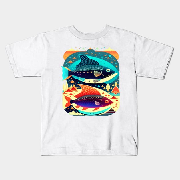 Sea and river inhabitants are wonderful fish.. Kids T-Shirt by umculi